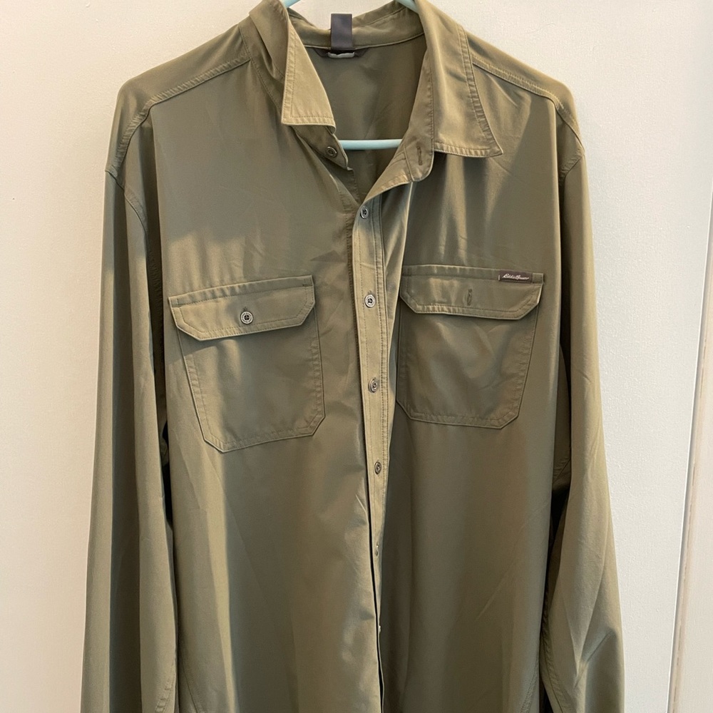 Eddie Bauer Polyester Dress Shirt XLT